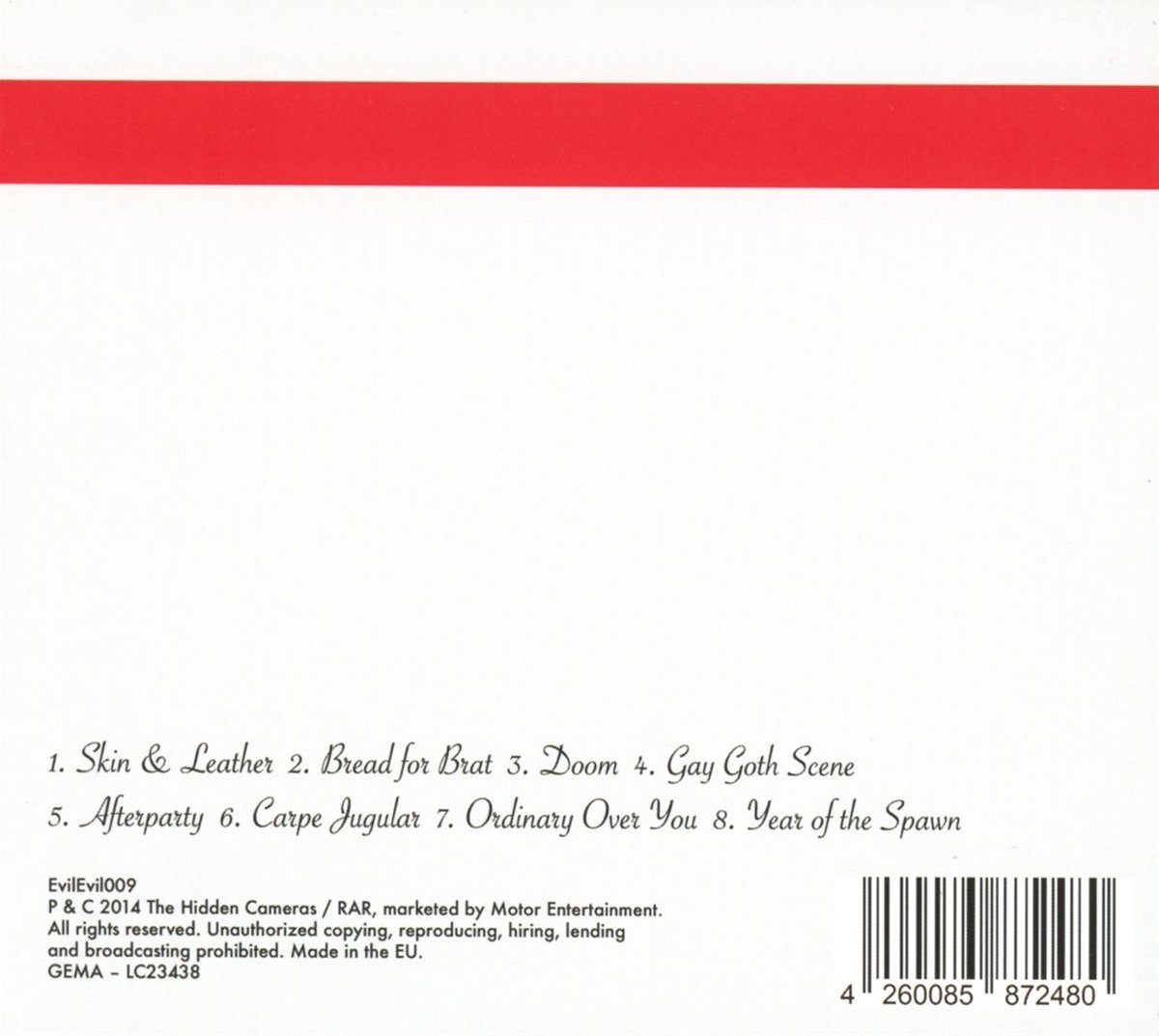 Hidden Cameras Age (CD), Hidden Cameras CD (album) Muziek