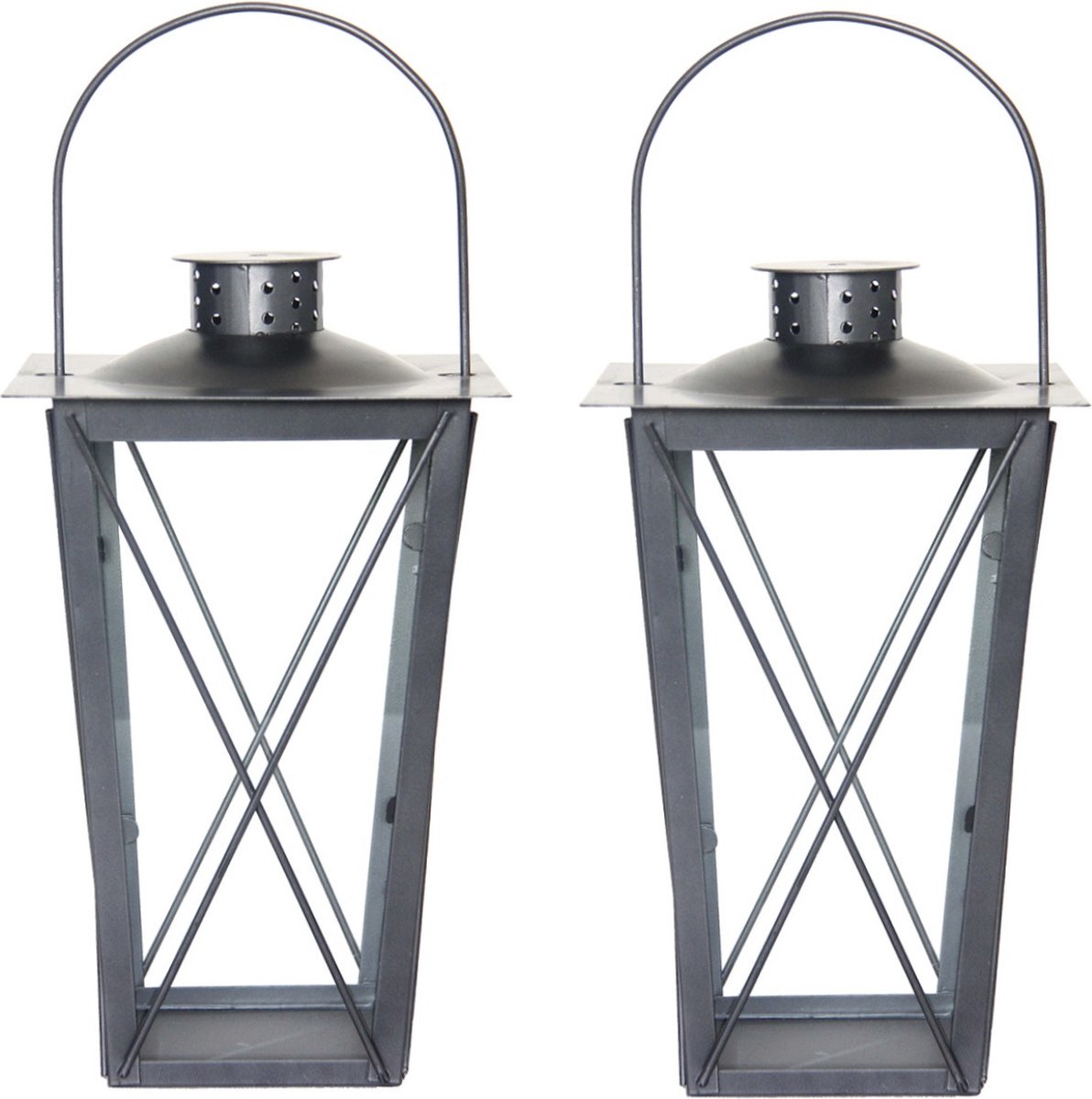 Rivièra Maison French Glass NYC Lantern - M - Windlicht - Glas/Ijzer
