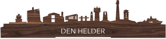 Standing Skyline Den Helder Notenhout - 40 cm - Woon decoratie om neer te zetten en om op te hangen - Meer steden beschikbaar - Cadeau voor hem - Cadeau voor haar - Jubileum - Verjaardag - Housewarming - Aandenken aan stad - WoodWideCities