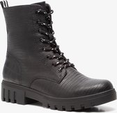 Blue Box dames croco veterboots - Zwart - Maat 40