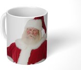 Mok - Koffiemok - De kerstman met zijn handen op zijn buik - Mokken - 350 ML - Beker - Koffiemokken - Theemok