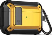 YONO Airpods Pro Hoesje - Armor Case met Lock - geschikt voor Airpods Pro 1/2 - Geel