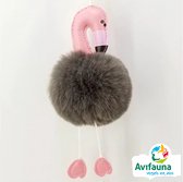 GoedeDoelen.Shop | Sleutelhanger Fluffy Flamingo | Tashanger | Flamingo Sleutelhanger | Flamingo | Vogelbescherming | Cadeau