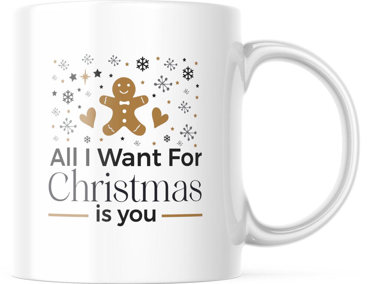 Kerst Mok met tekst: All I Want For Christmas Is You | Kerst Decoratie | Kerst Versiering | Grappige Cadeaus | Koffiemok | Koffiebeker | Theemok | Theebeker