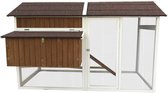 Bol.com Kippenhok - Chicken Coop Barn - 210 x 112 x 133 cm - Bruin/Wit aanbieding