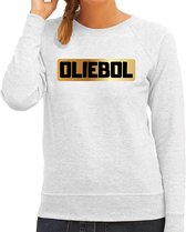 Oliebol foute jaarwisseling trui - grijs - dames - jaarwisseling sweaters / Oud en Nieuw outfit XS