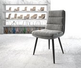 Gestoffeerde-stoel Abelia-Flex 4-poot conisch zwart fluweel grijs