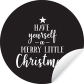 Citation de Noël Passez un joyeux petit Noël avec un fond noir Sticker papier peint cercle mural - ⌀ 120 cm - peinture ronde - cercle papier peint - cercle mural - cercle vivant - autocollant & découpe ronde