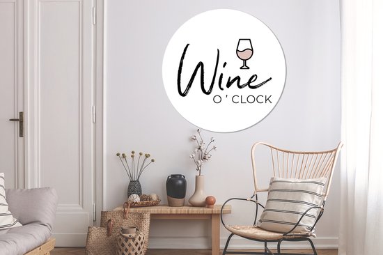 Wall Circle - Wall Circle Indoor - ⌀ 150 cm - Plastique - Vin - Citations - Wine o'clock