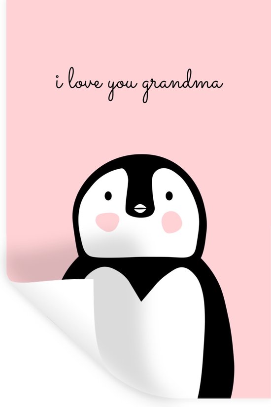 Stickers muraux - Film autocollant - Cadeau pour grand-mère pour la fête des mères je t'aime grand-mère rose - 40x60 cm - Film adhésif - Stickers muraux Chambre d'enfant - Papier peint autocollant