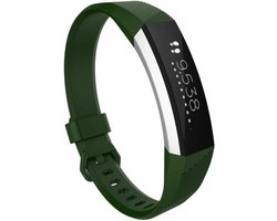 Siliconen Smartwatch bandje - Geschikt voor Fitbit Alta / Alta HR siliconen bandje - legergroen - Strap-it Horlogeband / Polsband / Armband - Maat: Maat S