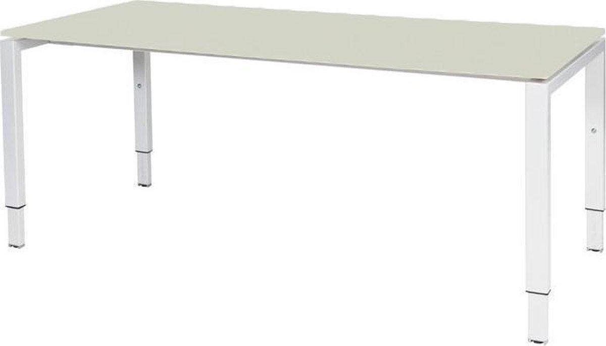 RoomForTheNew Bureau Hartsfield-Bureau - Desk - Bureautafel - Gaming bureau - Game bureau - Computertafel - Bureau - Gaming Desk - Table - Bureau tafel - Computerbureau - Office Desk - Gaming tafel - thuiswerkplek--Grijs blad-Wit  onderstel- 160x80