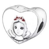 Tracelet - Zilveren bedels - Bedel Sneeuwwitje | In hartvorm | 925 Sterling Zilver - Pandora compatible - Met 925 Zilver Certificaat - Valentijn tip
