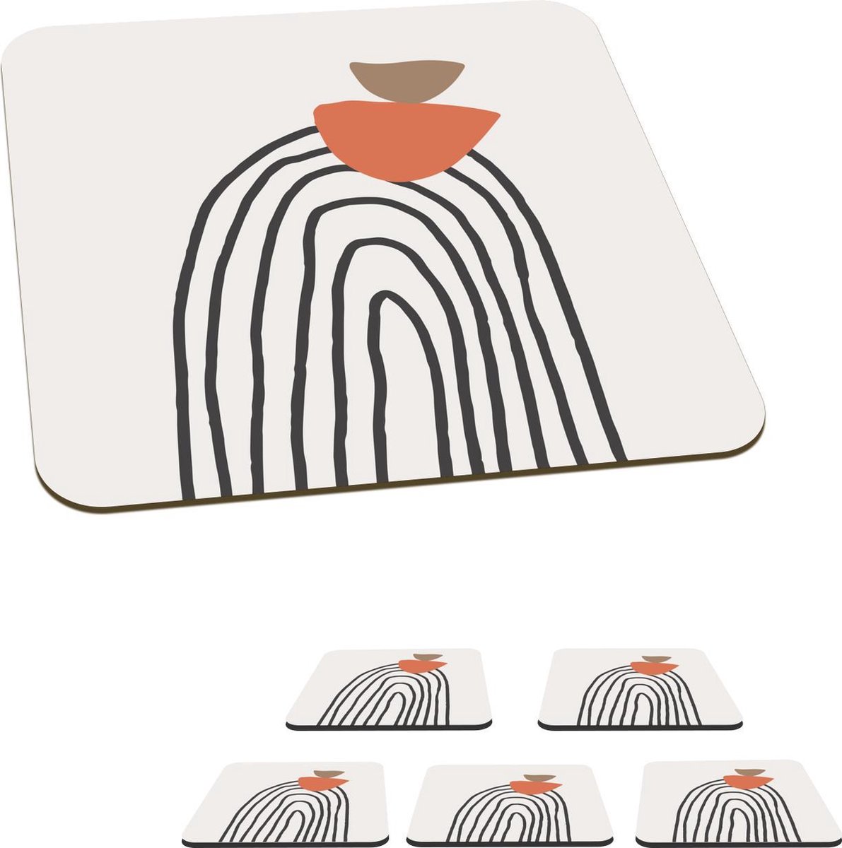 Onderzetters voor glazen - Zomer - Golf - Boot - 10x10 cm - Glasonderzetters - 6 stuks