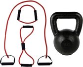 Tunturi - Fitness Set - Tubing Set Rood - Kettlebell 16 kg
