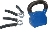 Tunturi - Fitness Set - Knijphalters 2 stuks - Kettlebell 12 kg