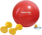 Tunturi - Fitness Set - Neopreen Dumbbellset 2 x 1,5 kg - Gymball Rood 75 cm