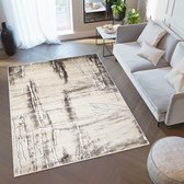 Tapiso Breeze Vloerkleed Beige Abstract Modern Slaapkamer Woonkamer Tapijt Maat- 240x340