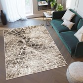 Tapiso Breeze Vloerkleed Bruin Abstract Modern Woonkamer Slaapkamer Tapijt Maat- 80x150