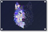 Abstracte Wolf - Tuinposter 120x80 - Wanddecoratie - Minimalist - Dieren