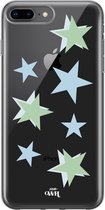 xoxo Wildhearts case voor iPhone 7/8 Plus - Green Stars - xoxo Wildhearts Transparant Case