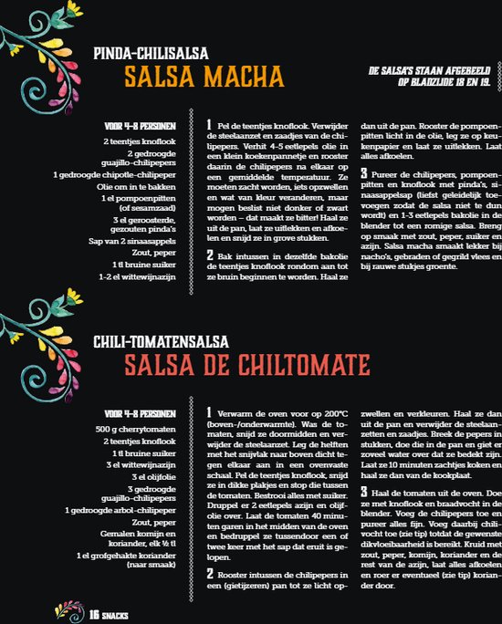 Receptenpagina voor Salsa Macha en Salsa de Chiltomate.