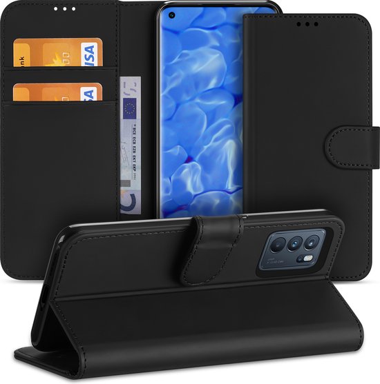 Étui pour téléphone OPPO Reno6 5G Book Case Zwart avec porte-cartes