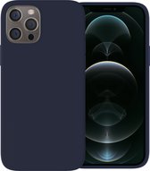 Ceezs telefoonhoesje geschikt voor Apple iPhone 12 Pro Max hoesje siliconen - backcover - optimale bescherming - Donkerblauw