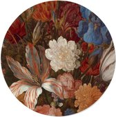 Walljar - Van der Ast - Stilleven met Bloemen - Muurdecoratie - Dibond wandcirkel