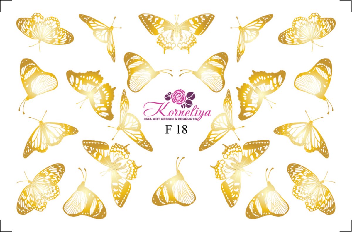 Goedkoopste Korneliya Folie Decal F 18 VLINDER GOUD