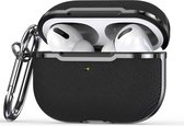 AirPods hoesjes van By Qubix AirPods Pro - AirPods Pro 2 hoesje - Hardcase - Plated series - Zwart + Zilver Airpods Pro Case Hoesje voor Airpods pro