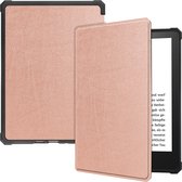 Case2go - E-reader Hoes geschikt voor Amazon Kindle Paperwhite 2021 - Sleepcover - Auto/Wake functie - Magnetische sluiting - Rosé Goud