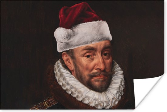 Poster Willem van Oranje - Adriaen Thomasz - Kerst - 120x80 cm - Kerstmis Decoratie - Kerstversiering - Kerstdecoratie Woonkamer