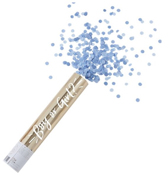 Ginger Ray Gender reveal confetti popper - Blue
