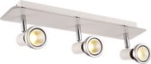 Plafondlamp LED wit/zwart/chroom/geborsteld staal 3xGU10 5W 105mm H
