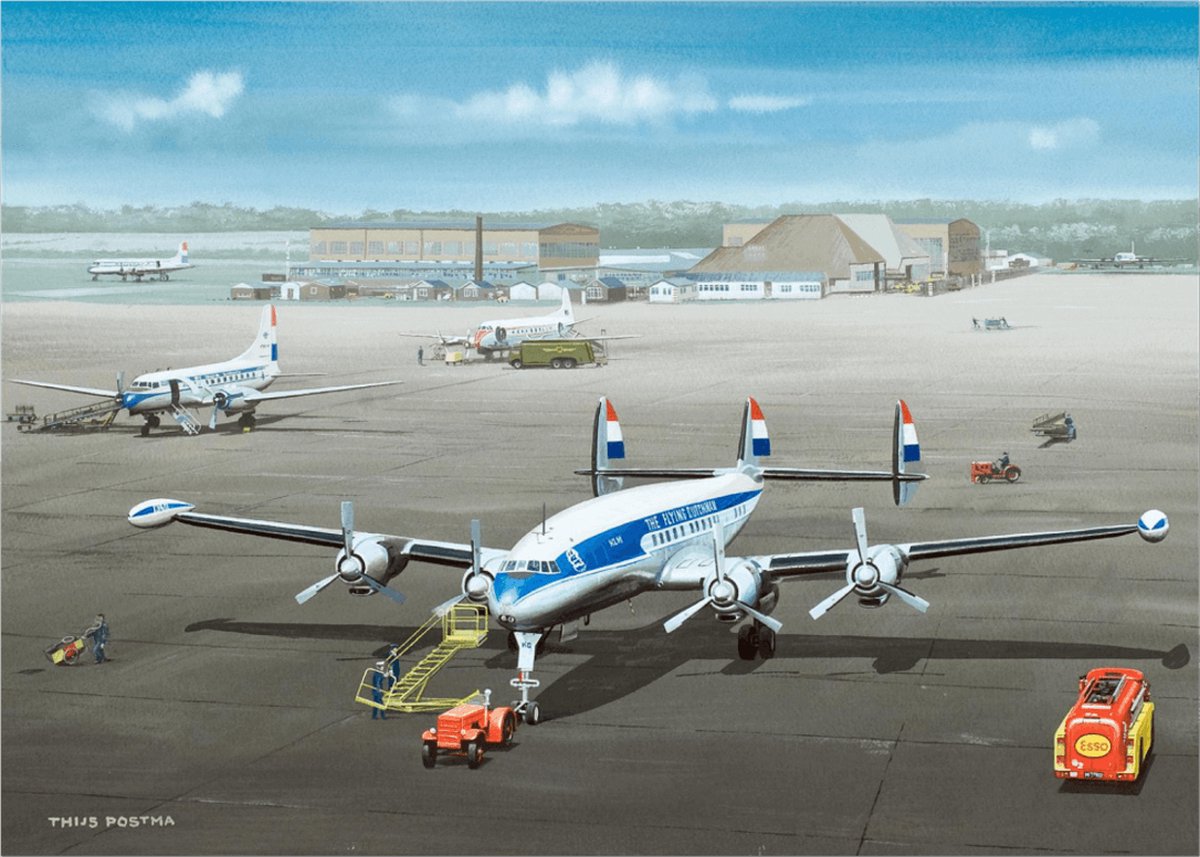 TP Aviation Art Thijs Postma - TP Aviation Art - Poster - Lockheed L-1049 Super Constellation - 50x70cm Kleur