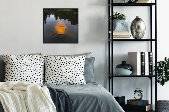 Cadre photo avec affiche - Une carpe koi géante dans l'eau - 40x40 cm - Cadre pour affiche