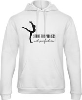 Sparkle&Dream - Trui ‘Strive for Progress’ Wit - 140 - voor turnen en gymnastiek