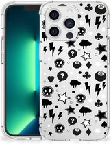 Telefoon Hoesje iPhone 13 Pro Max Case met transparante rand Silver Punk