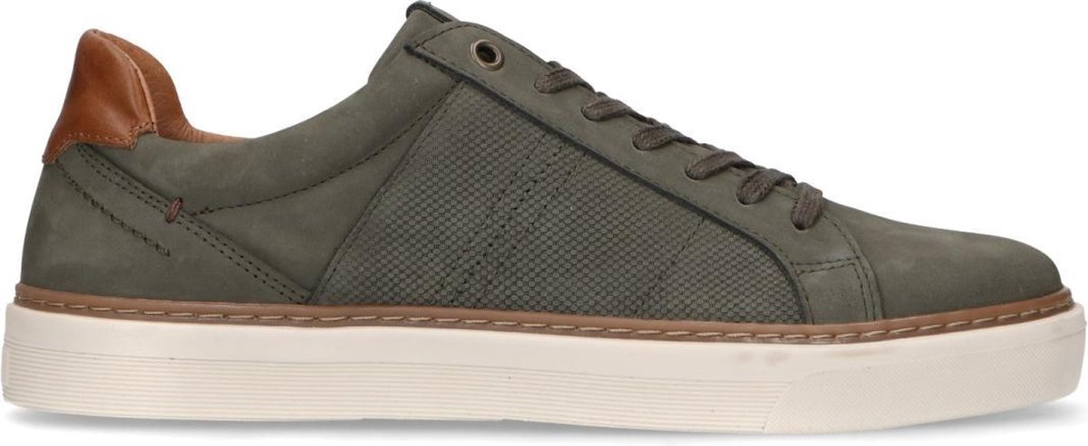 No Stress - Heren - Khaki nubuck sneakers - Maat 43