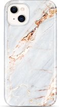 YONO iPhone 13 Hoesje Marmer - Shock Proof Case - Wit