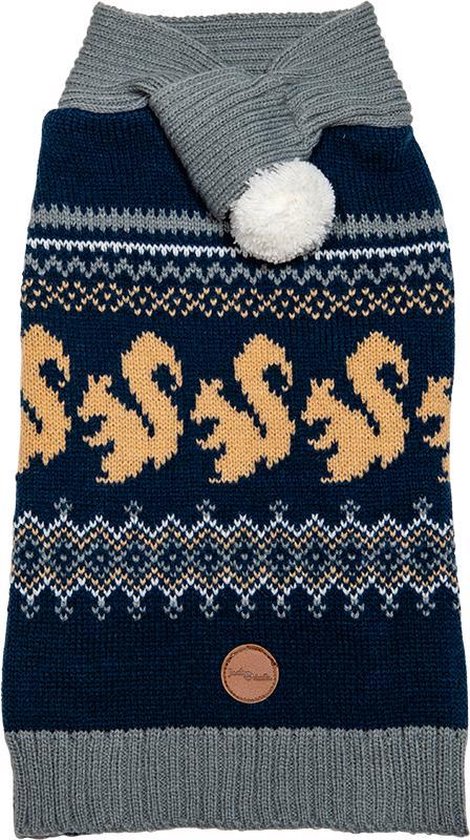 Jack and Vanilla DOGWALK Hondentrui met Sjaalkraag - Kleur: Blauw - Maat: L - Ruglente: 39cm