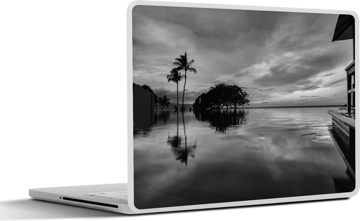 Afbeelding van product SleevesAndCases  Laptop sticker - 10.1 inch - Een kleurrijke zonsondergang bij Wailea Beach op het Amerikaanse Hawaii - zwart wit