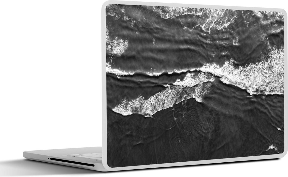 Afbeelding van product SleevesAndCases  Laptop sticker - 12.3 inch - Abstracte zee bij Auckland - zwart wit