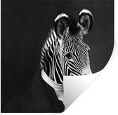 Muurstickers - Sticker Folie - Schilderij - Zebra - Zwart - Wit - 50x50 cm - Plakfolie - Muurstickers Kinderkamer - Zelfklevend Behang - Zelfklevend behangpapier - Stickerfolie