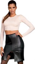 Bossy Top en Faux Leder Rok 2-Delige Set