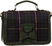 Bow Retro Handbag Tartan Tas Dames