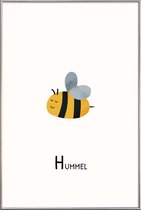 JUNIQE - Poster met kunststof lijst Hummel -40x60 /Geel & Zwart