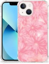 Telefoon Hoesje iPhone 13 mini Case Anti-shock met transparante rand Lente Bloemen