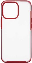 Shop4 - iPhone 13 Pro Hoesje - Harde Back Case Mat Transparant Rood